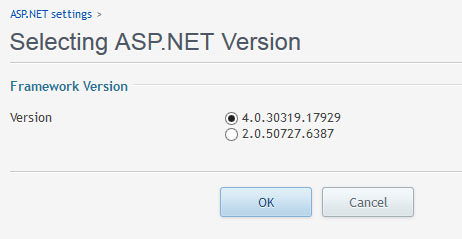 تغییر نسخه ASP.NET در پلسک